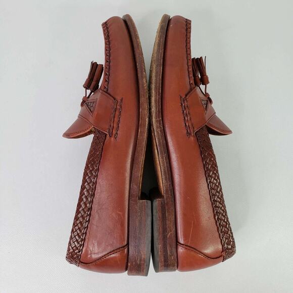 Allen Edmonds Maxfield Men’s Size 10 Brown Leather Woven Tassel Loafers main image 5